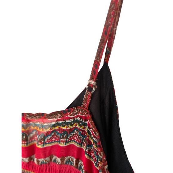 She’s Cool Maxi Y2K Sundress Pink Paisley Size XL Babydoll Beachy Resort Boho - Picture 2 of 13